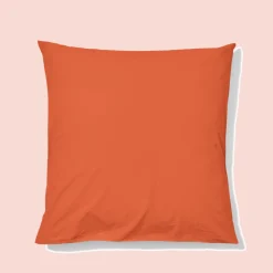 Taie d'oreiller en percale de coton - Rouge Ocre