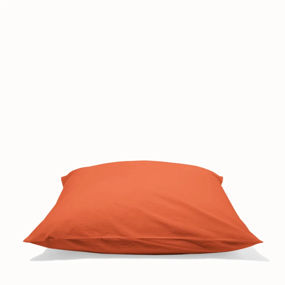 Taie d'oreiller en percale de coton - Rouge Ocre