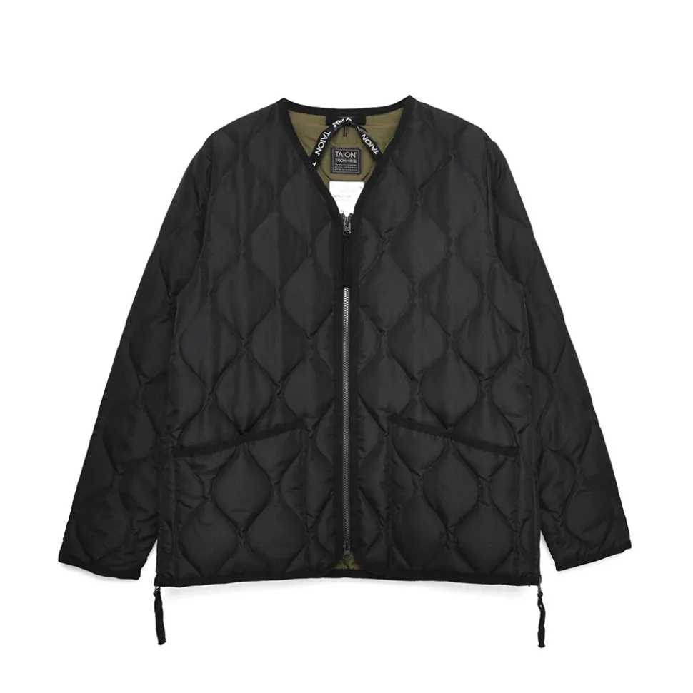 Taion - Veste matelassée Col V - Noir
