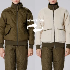 Taion - Veste Military Reversible Down - Vert/Blanc