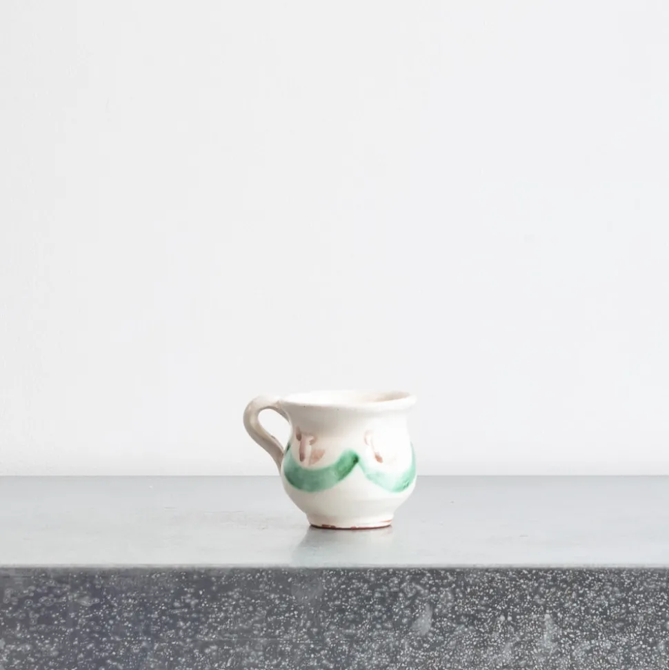 Tasse et soucoupe peinte à la main - Vert