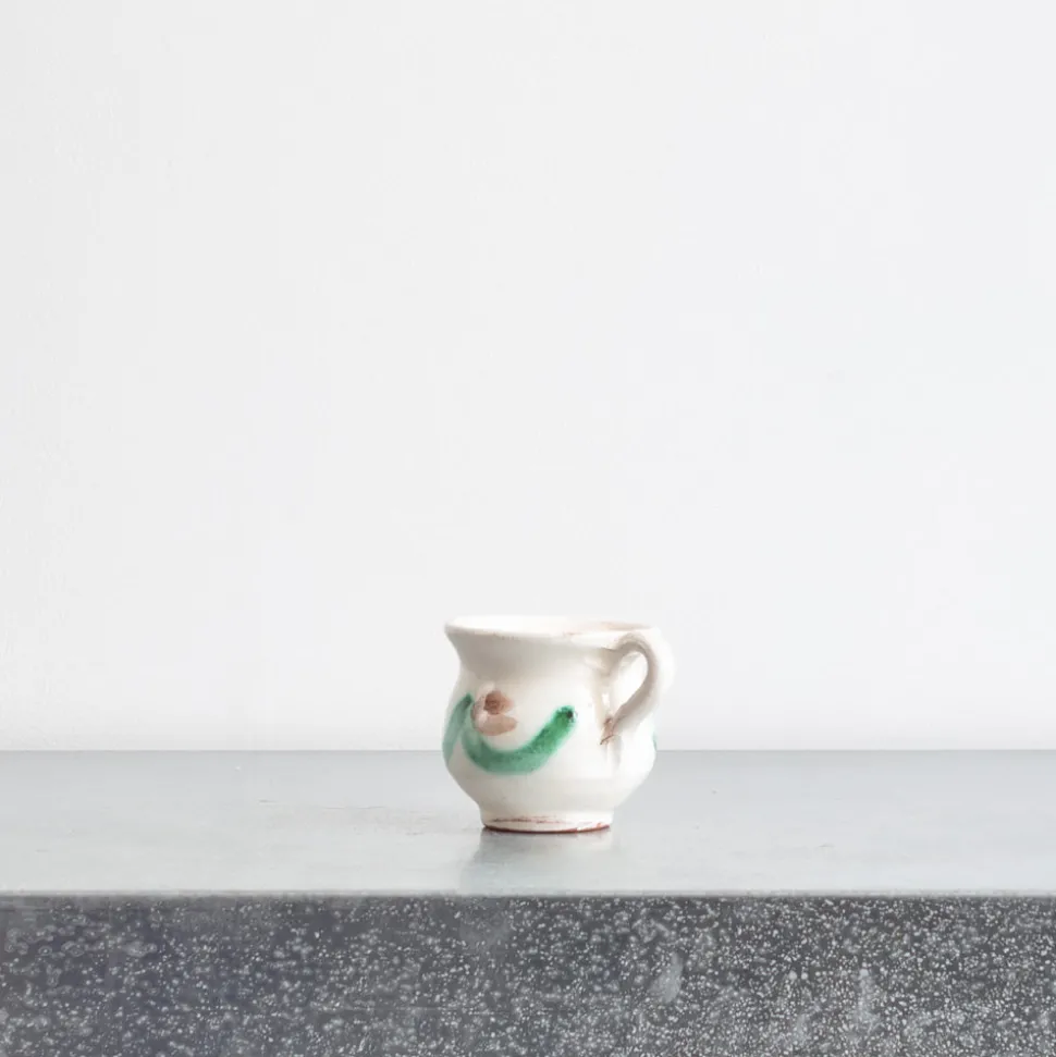 Tasse et soucoupe peinte à la main - Vert