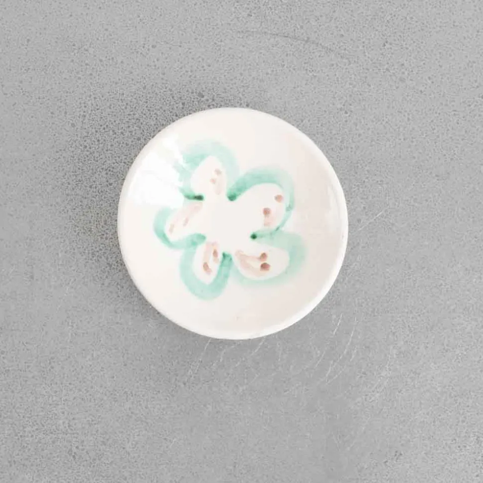 Tasse et soucoupe peinte à la main - Vert