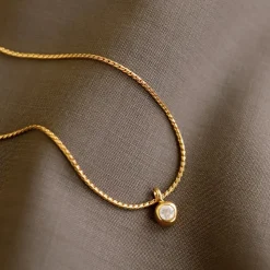 TEN - Pendentif Dipper Charm - Doré Pierre de lune