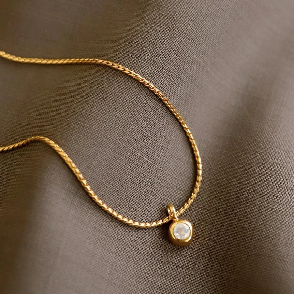 TEN - Pendentif Dipper Charm - Doré Pierre de lune