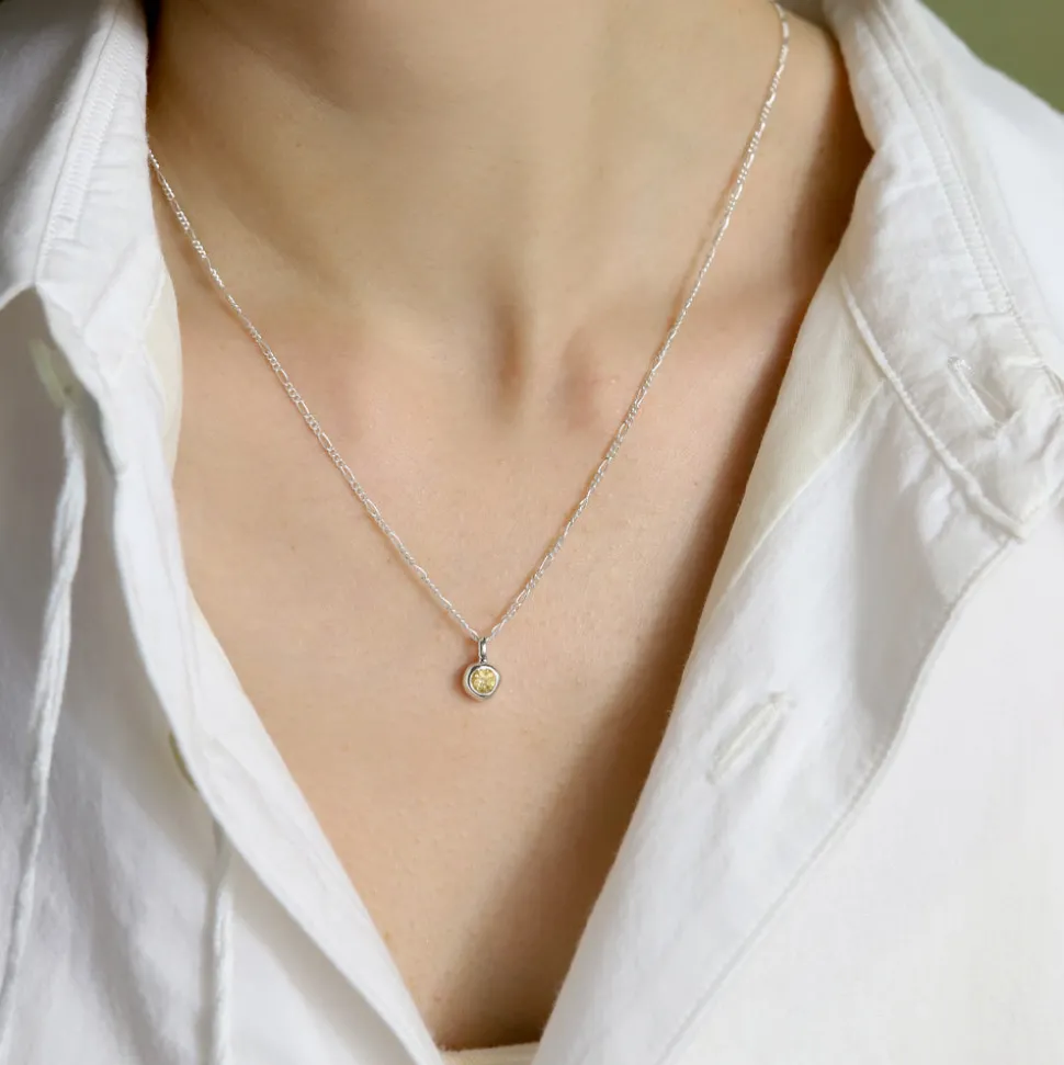 TEN - Pendentif Dipper Charm - Argent Citrine