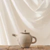 Théière en terre locale - Blanc gris