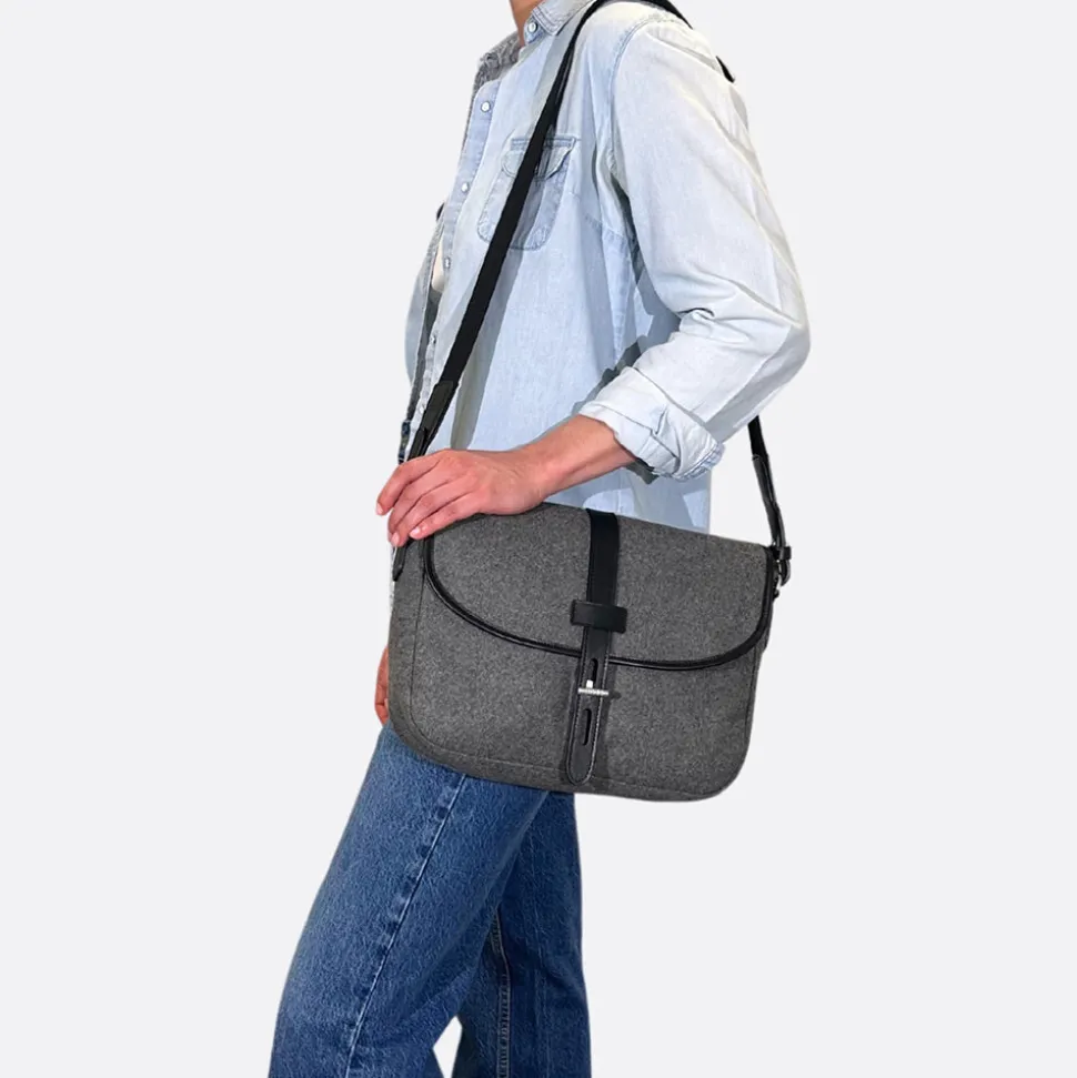 Thyrs - Besace Drap de Laine - Anthracite