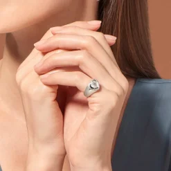 Tityaravy - Bague Gini Argent - Topaze Blanche