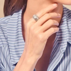 Tityaravy - Bague Prema Argent - Topaze Blanche