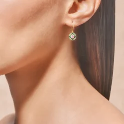 Tityaravy - Boucles d'oreilles émail Saï - Vert
