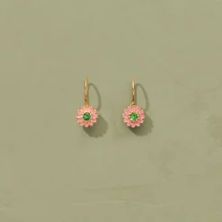 Tityaravy - Boucles d'oreilles émail Saï - Rose