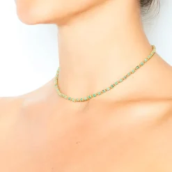 Tityaravy - Collier Kamala Turquoise - Beige