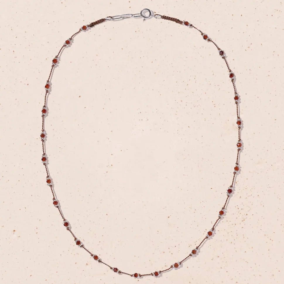 Tityaravy - Collier Lotus - Marron Machachite