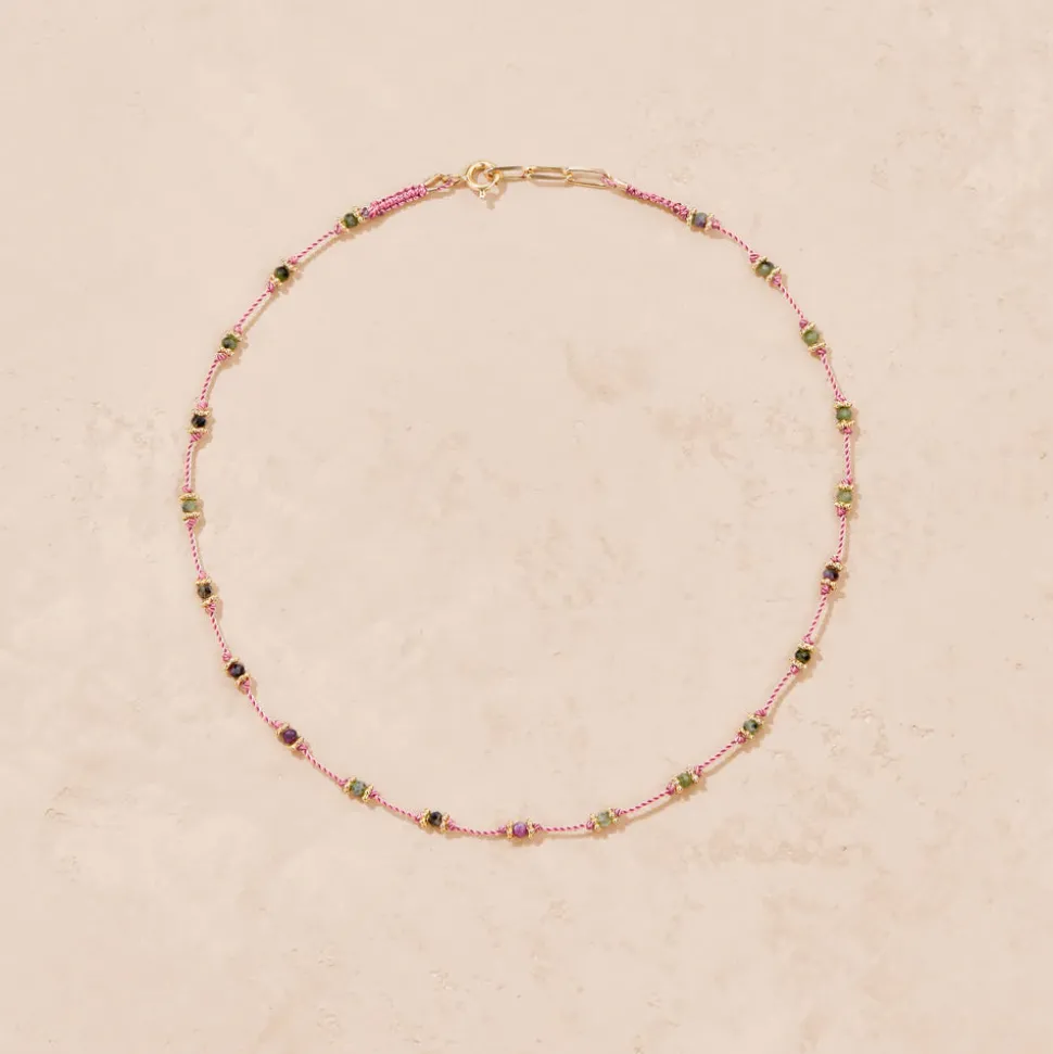 Tityaravy - Collier Lotus - Rose Zoïsite