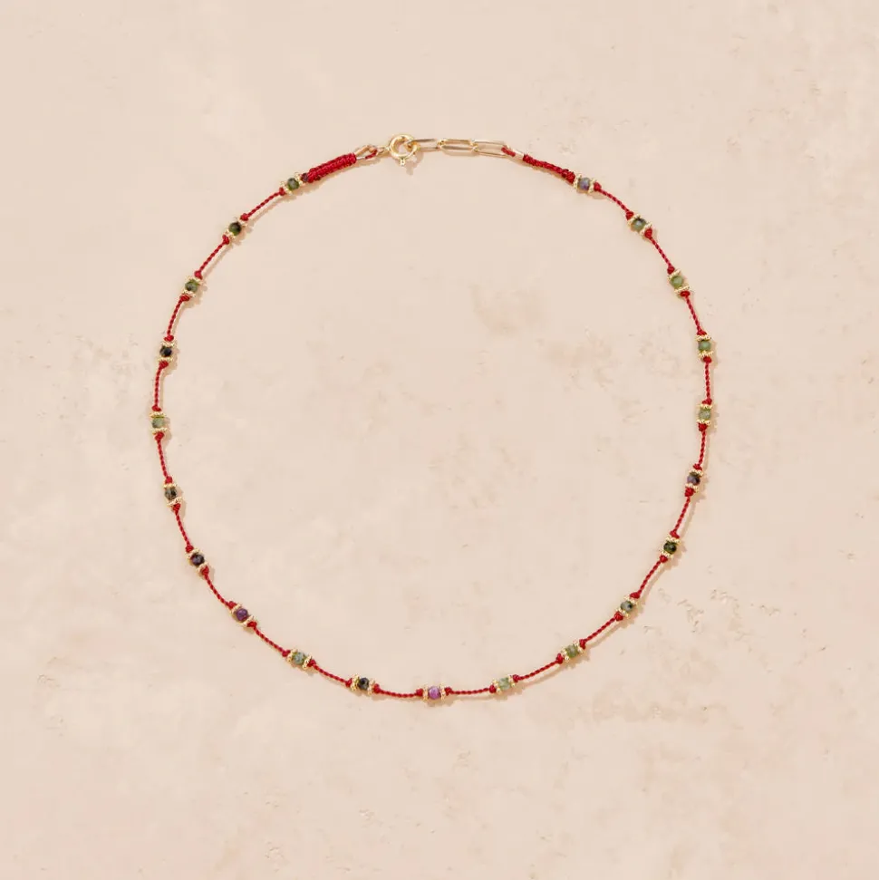 Tityaravy - Collier Lotus - Rubis Zoïsite