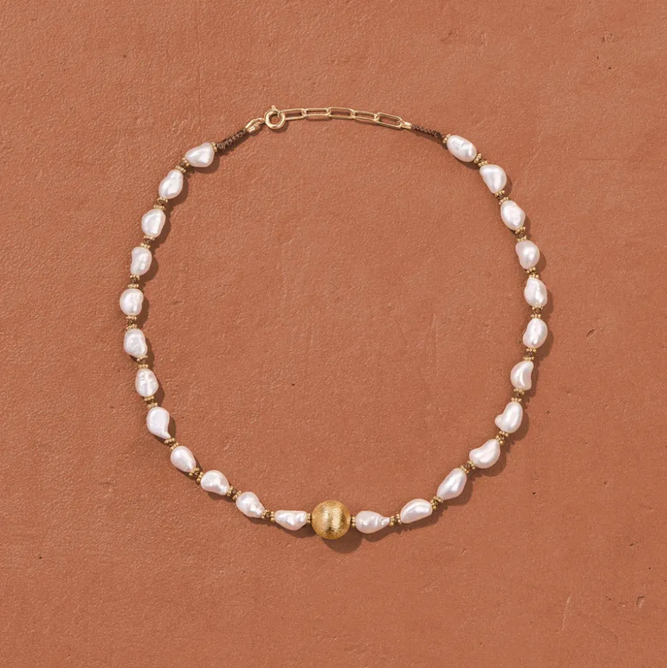 Tityaravy - Collier Samhita Perle - Blanc