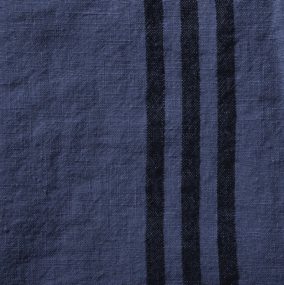 Torchon en lin lavé - Bleu Shibori