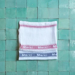 Torchon en lin lavé - Merci Rouge