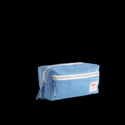 Trousse de toilette en lin lavé - Bleu Paros