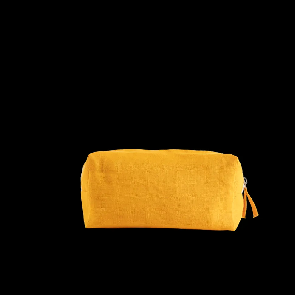 Trousse de toilette en lin lavé - Jaune Vallauris