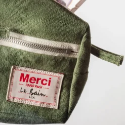Trousse de toilette en lin lavé - Vert d'Anduze