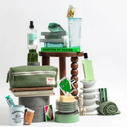 Trousse de toilette en lin lavé - Vert d'Anduze