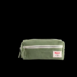 Trousse de toilette en lin lavé - Vert d'Anduze