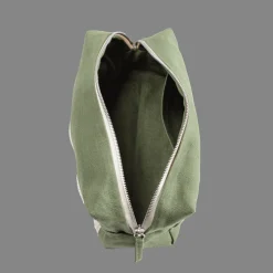 Trousse de toilette en lin lavé - Vert d'Anduze
