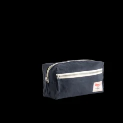 Trousse de toilette en lin lavé - Bleu Encre