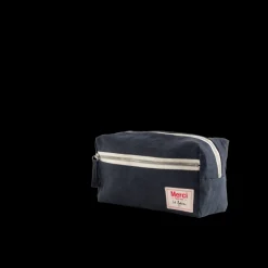 Trousse de toilette en lin lavé - Bleu Encre