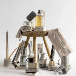 Trousse de toilette en lin lavé - Pierre