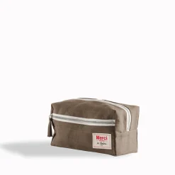 Trousse de toilette en lin lavé - Brun Cha Iro