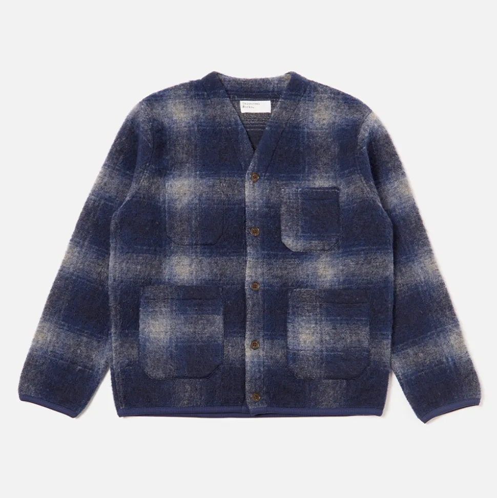 Universal Works - Cardigan à poches - Navy & Grey