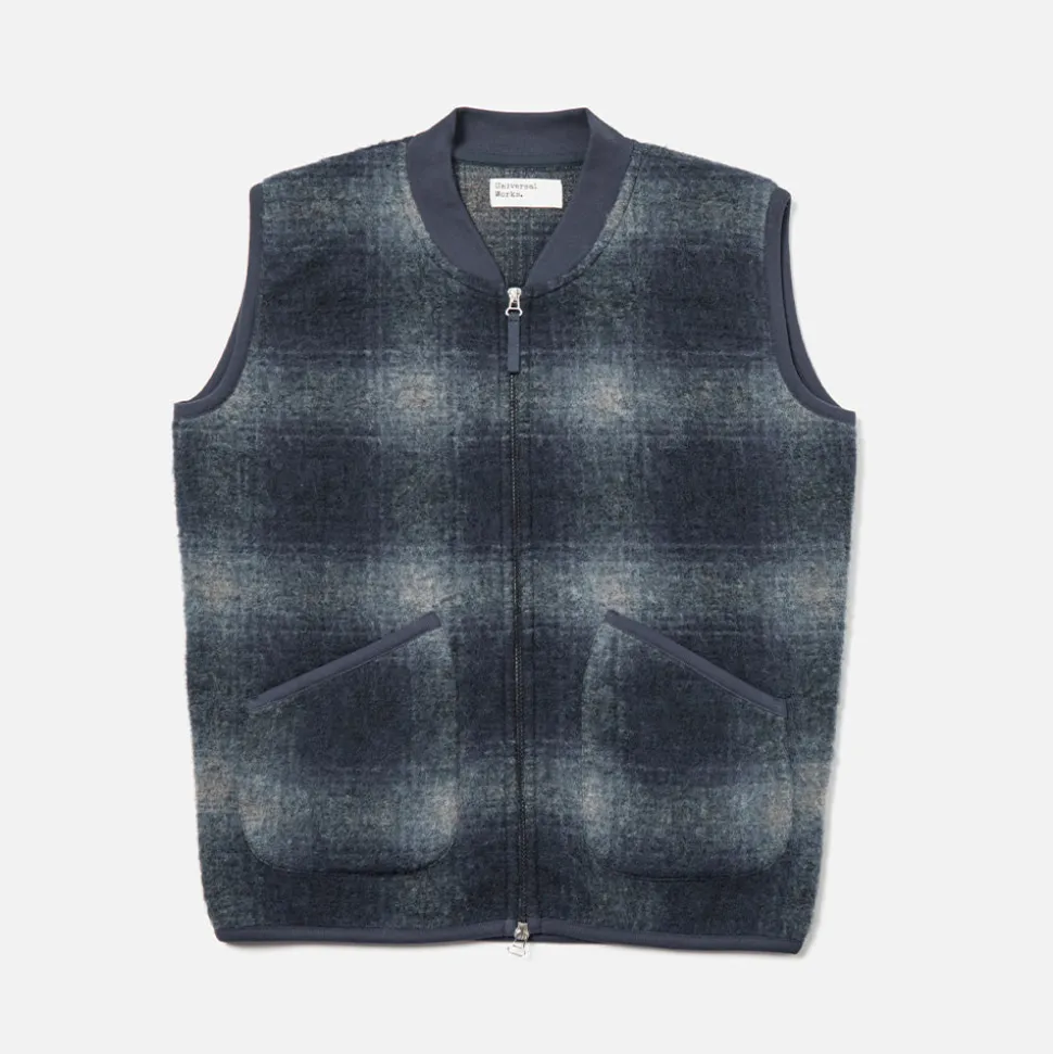 Universal Works - Veste Zip Waistcoat - Navy & Grey