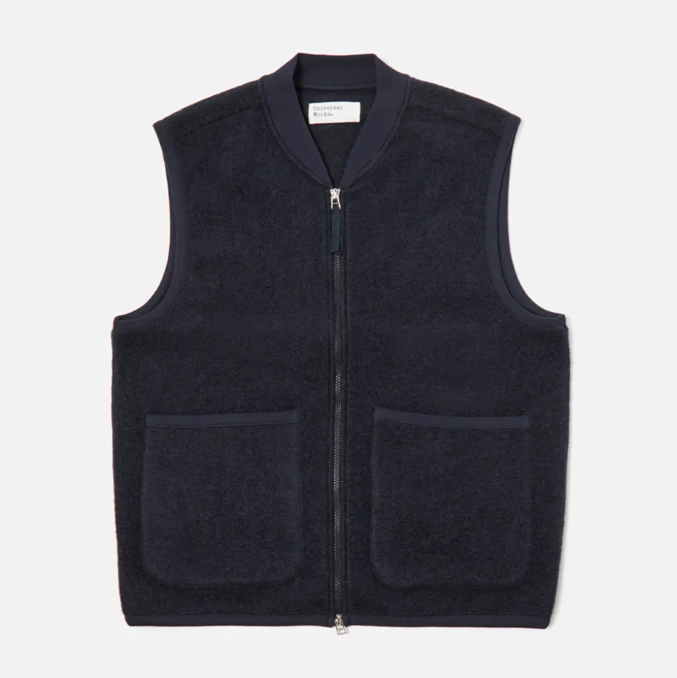 Universal Works - Veste Zip Waistcoat - Marine