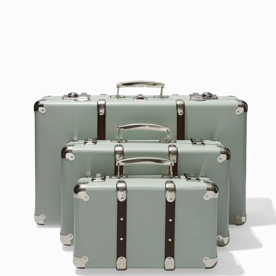Valise rigide en carton bouilli - Céladon