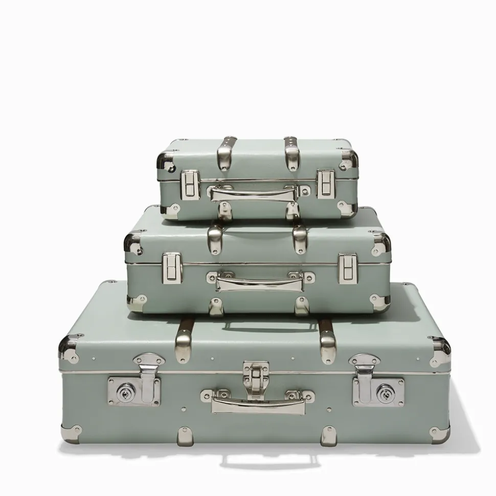 Valise rigide en carton bouilli - Céladon