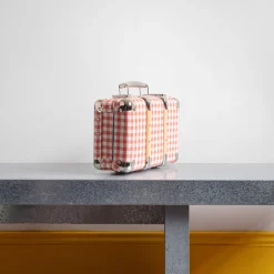 Valise rigide en carton bouilli - Vichy Rose Elafonissi
