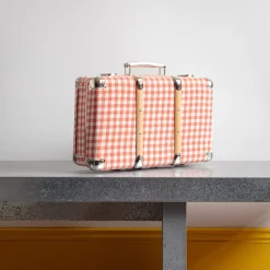 Valise rigide en carton bouilli - Vichy Rose Elafonissi