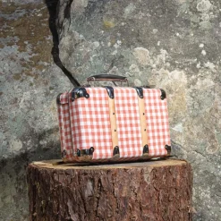 Valise rigide en carton bouilli - Vichy Rose Elafonissi