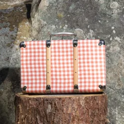 Valise rigide en carton bouilli - Vichy Rose Elafonissi