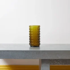Vase verre reyclé 70's - Moutarde