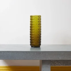 Vase verre reyclé 70's - Moutarde