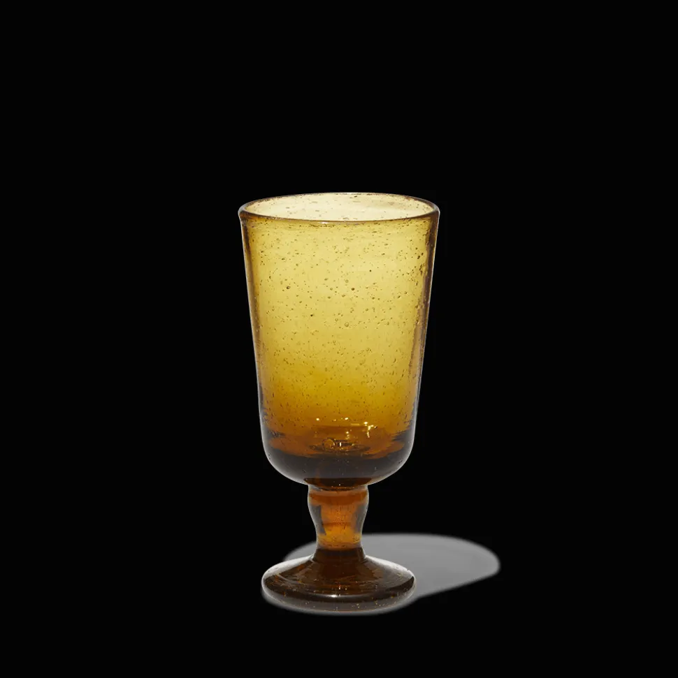 Verre à vin en verre soufflé - Ambre