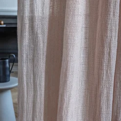 Voile natté en lin lavé - Beige Rosé