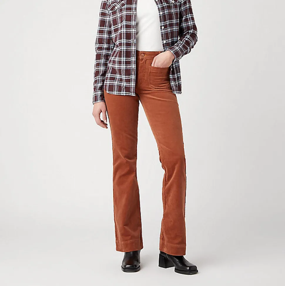 Wrangler - Pantalon Flare - Marron