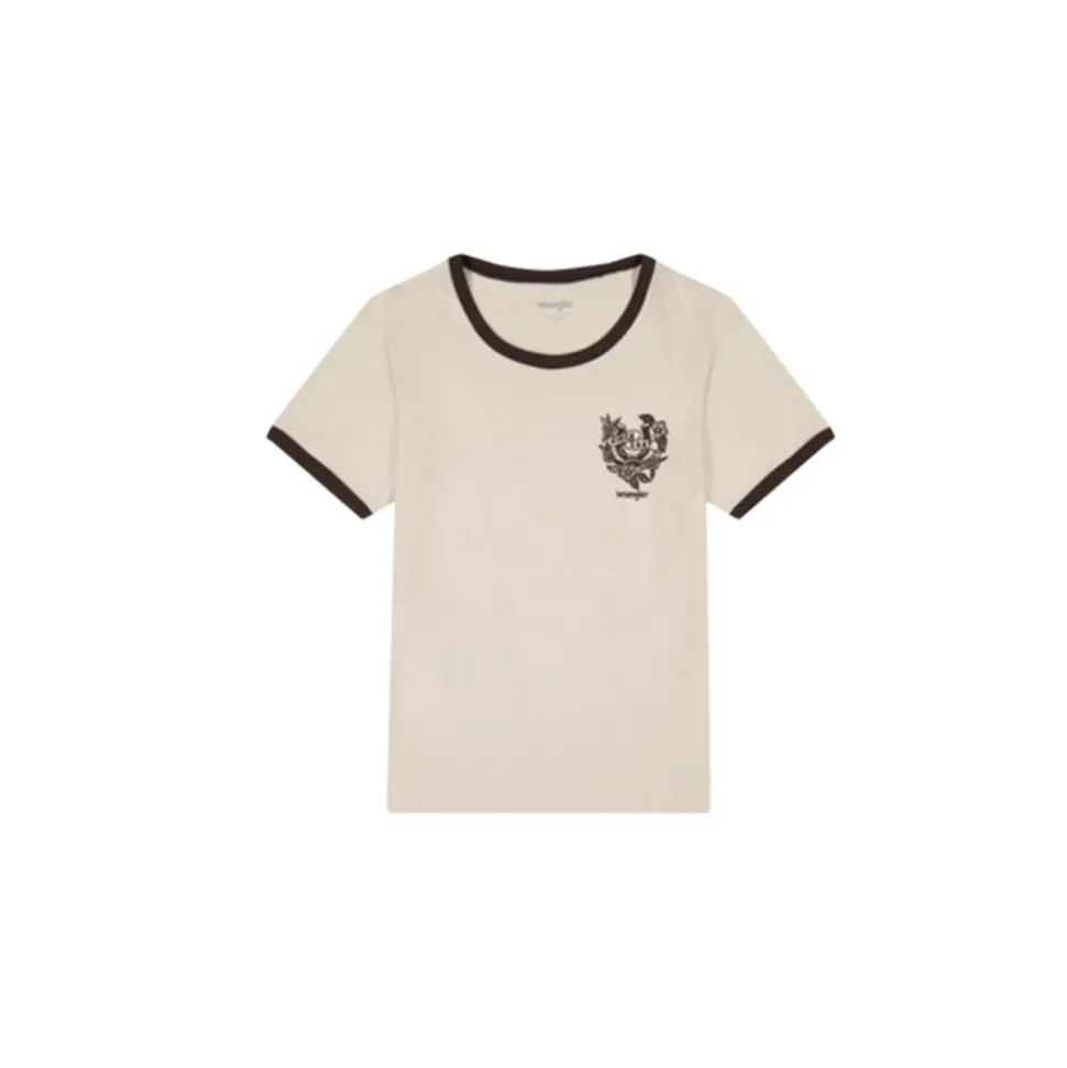 Wrangler - T-shirt Ringer - Blanc