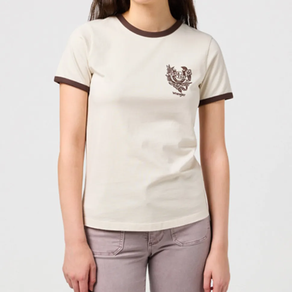 Wrangler - T-shirt Ringer - Blanc