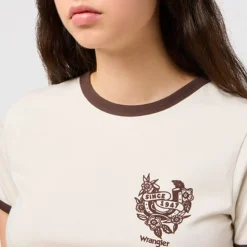 Wrangler - T-shirt Ringer - Blanc